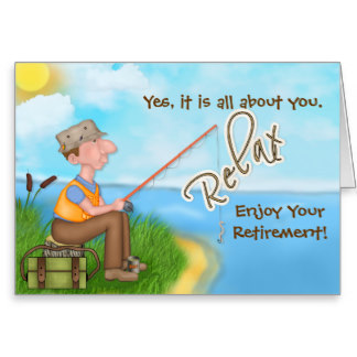 Gone Fishing - with Verse - Retirement Greeting Card