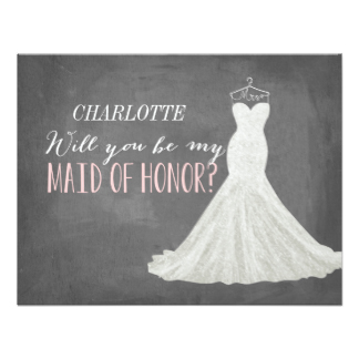 Will You Be My Maid of Honor | Bridesmaid 11 Cm X 14 Cm Invitation Card