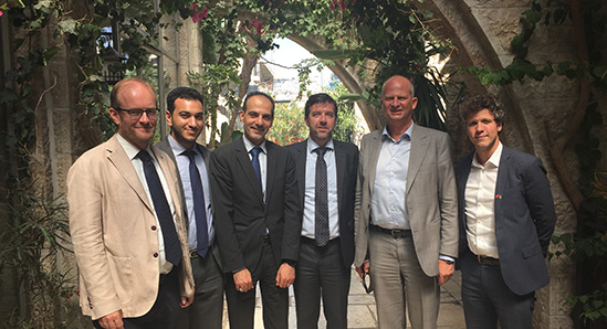 The Head of the OHCHR Office in Ramallah, Mr. James Heenan, meeting with Ambassador Hans-Jakob Fryedenlund, Representative Office of Norway, and Ambassador Ammar al-Hijazi, Ministry of Foreign Affairs to mark the next phase of the project on human rights treaty implementation.