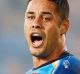 GOLD COAST, AUSTRALIA - MARCH 04: Jarryd Hayne of the Titans during the round one NRL match between the Gold Coast ...