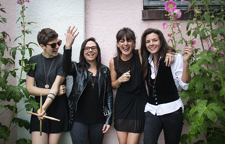 Thunderpussy is, from left, Ruby Dunphy on drums, Leah Julius on bass, Molly Sides on vocals and Whitney Petty on guitar, photographed in Fremont on Wednesday, July 13, 2016.