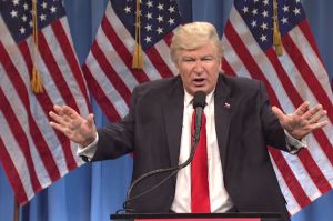 Alec Baldwin as Donald Trump on <i>Saturday Night Live</i>.