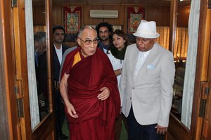 File - His Holiness the Dalai Lama in McLeod Ganj of Dharamshala, India.