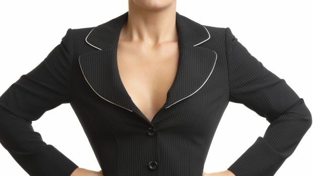 A businesswoman in a sexy suit Business Woman with Hands on Hips White Background - Sensuality, Sex Symbol, ...