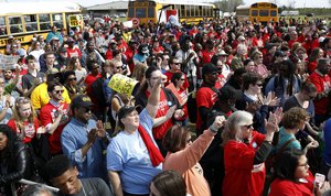 Several thousand participants gathered at a pro-union rally near Nissan Motor Co.'s Canton, Miss., plant, Saturday, March 4, 2017, to listen to speeches from U.S. Sen. Bernie Sanders, I-Vt,  actor Danny Glover, national NAACP President Cornell Brooks, U.S. Rep. Bennie Thompson, D-Miss., and UAW president Dennis Williams.