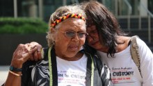 Ms Dhu's grandmother, Carol Roe and her mother, Della, outside the Perth Coroner's Court on November 23, 2015.