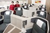 The business class cabin on the Cathay Pacific Boeing 777-300ER.