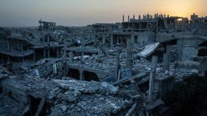 View of a heavily damaged neighborhood in Kobane, Syria, which had been targetted by a series of US-led coalition airstrikes. (Alice Martins — The Washington Post)