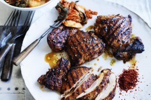 Korean spice-rubbed chicken.