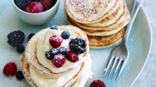 Jill Dupleix's cherry cheesecake pancakes.