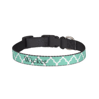 Teal Moroccan Print Pet Collar