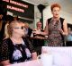 One Nation leader Pauline Hanson campaigning in Mandurah, south of Perth.