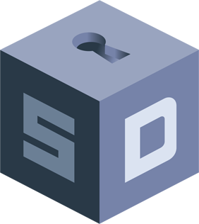 SecureDrop logo cube with keyhole