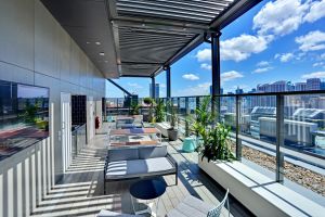 Rooftop of Darling Square student accommodation project in Sydney.