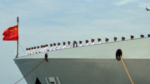 China's missile destroyer Haikou, which took part in the exercises, in 2014.