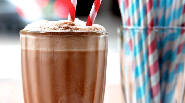 Double chocolate and peanut butter shake.