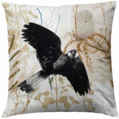 Black Cockatoo in Flight Designer Cushion