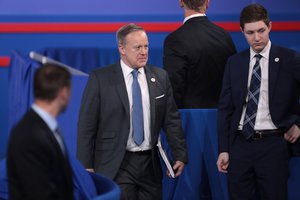 White House Press Secretary Sean Spicer at the 2017 Conservative Political Action Conference (CPAC) in National Harbor, Maryland