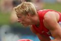 Swans blow: Isaac Heeney during the pre-season match against the Kangaroos.