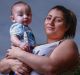 Jackie Falzon and her son, Frankie. She remembers gasping for breath and sobbing in terror.