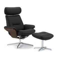 Riva reclining chair & footstool by Hjellegjerde - Recliner Chairs