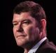 Billionaire James Packer, co-chairman of Melco Crown Entertainment Ltd., attends a news conference at Melco's Studio ...