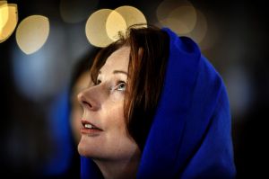 Visit to the Blue Mosque , Istanbul 25 April 2012. Prime Minister Hon. Julia Gillard MP and Mr Tim Mathieson Overseas ...