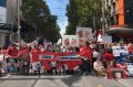 About 600 people walked through the city demanding the closure of Australian abattoirs.