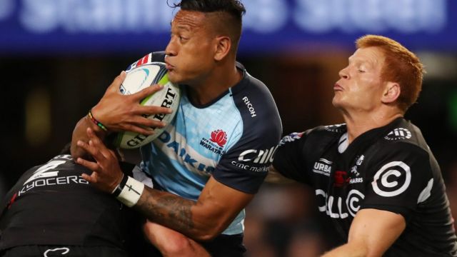 Israel Folau scored two tries in defeat for the Waratahs.