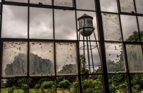 An American built water tower in Fordlandia, Brazil, a community founded in 1928 by Henry Ford, Feb. 6, 2017. The town, ...