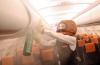 Handheld fire extinguishers are provided on aircrafts for manual firefighting. An easyJet crew member takes part in a ...