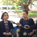 Energy and Climate Minister Lily D'Ambrosio announcing Melbourne's tram network to go solar. Photo courtesy Leigh Ewbank/twitter