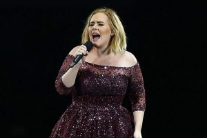 Adele performs at Domain Stadium.