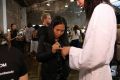 Jin Soon Choi working her magic backstage in New York .