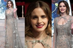 Well, doesn't Emma Watson look like a real-life Disney princess here? Fitting, as she's at a Beauty and the Beast ...