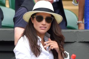 LONDON, ENGLAND - JUNE 28: Meghan Markle attends day two of the Wimbledon Tennis Championships at Wimbledon on June 28, ...