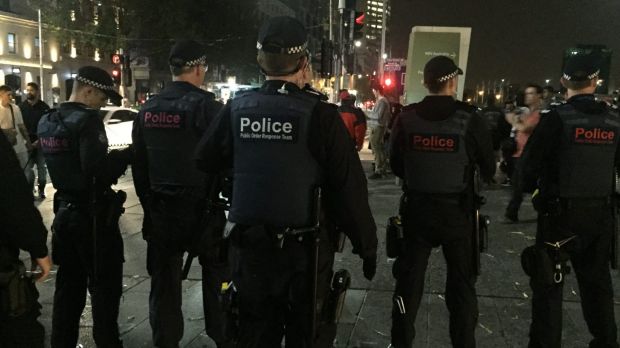 Police were out in force on Saturday night to prevent a repeat of last year's Moomba riots.