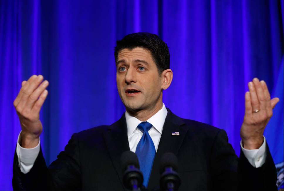 House Speaker Paul Ryan of Wis. speaks during a news conference in Janesville, Wis., Wednesday, Nov. 9, 2016. (AP Photo/Paul Sancya)