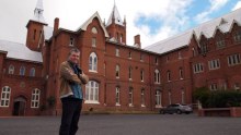 Jonathan Flynn outside Saint Stanislaus