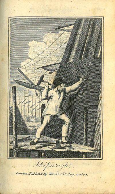 Engraving of a Shipwright from the Book of Trades