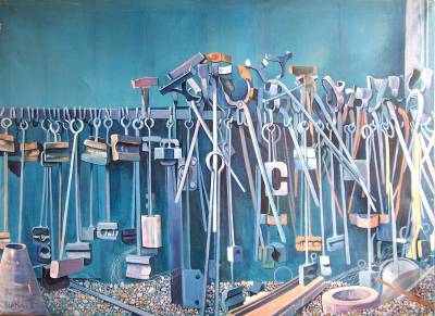 Blacksmith's Rack, oil painting