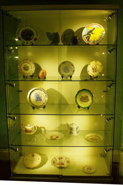 Display case in the Ceramics Room