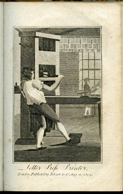 Engraving of a Printer from the Book of Trades