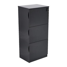 Forbes 3 Drawer Black High Gloss Filing Cabinet - Filing Cabinets