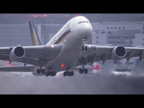 Airbus A380 + Wet Runway = Great Stuff!