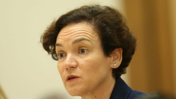 Kathryn Campbell, secretary of the Department of Human Services, before a Senate committee hearing into the Centrelink ...