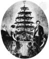 Prince Albert, Queen Victoria, and the British royal family gathered around the Christmas tree at Windsor Castle, from the Illustrated London News, 1848.