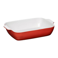 Premier Housewares - Premier Housewares Oven Love Rectangular Baking Dish, Red, Large - Baking Dishes