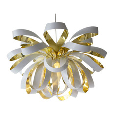 7Gods Lighting - George Brass Pendant Lamp, White, Medium - Pendant Lighting