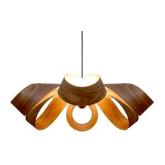 7Gods Lighting - Shuly Pendant Lamp, Walnut - Pendant Lighting